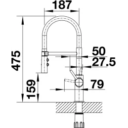 Baterija Blanco LINUS / crna mat / tuš