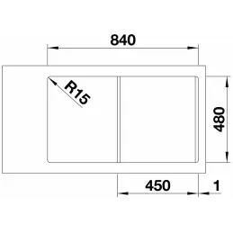 Nerezni sudoper Blanco LEMIS 45 S-IF