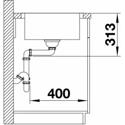 Nerezni sudoper Blanco LEMIS 45 S-IF