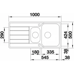 Nerezni sudoper Blanco LEMIS 45 S-IF