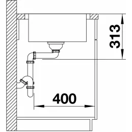 Nerez sudoper Blanco LEMIS 45 S-IF
