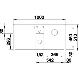 Kameninijski sudoper Blanco COLLECTIS 6 S s ekscentrom / Bijela