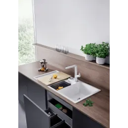 Kameninijski sudoper Blanco COLLECTIS 6 S s ekscentrom / Siva vulkan