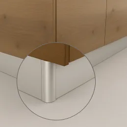 Uglovna spojka za plastični kuhinjski podnožak PAX / Brušeni aluminijski