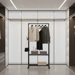 Stalak za odjeću s kotačićima EKKO FASHION / Crna mat