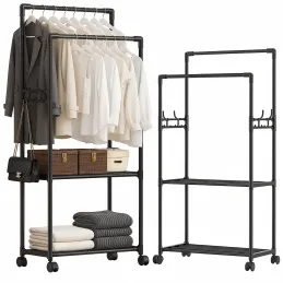 Stalak za odjeću s kotačićima EKKO FASHION / Crna mat