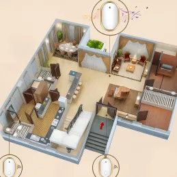 Bežični zvono GLAMI / Bijelo - zlatna