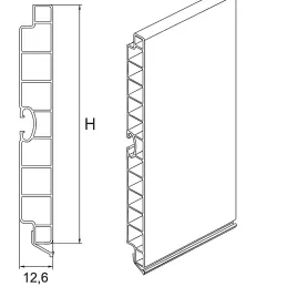 Plastični kuhinjski sokl PAX / Brušeni aluminij