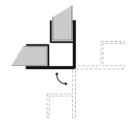 Flexi spojnica za sokl PAX - 90° do 270° / Brušeni aluminij