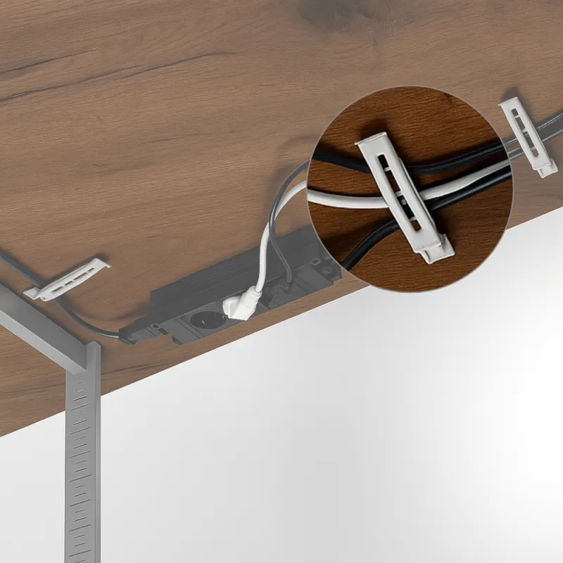 Jednostrana stezna za kabele za stol / Siva