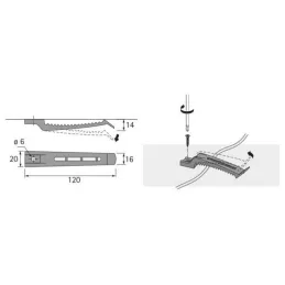 Jednostrana stezna za kabele za stol / Siva