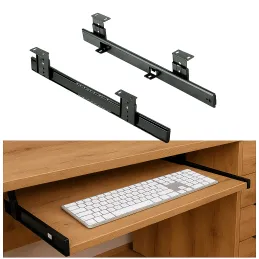 Izvlačna polica za tipkovnicu / Crni nikal