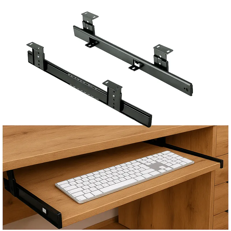 Izvlačna polica za tipkovnicu / Crni nikal