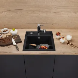 Kameninovski sudoper Blanco DALAGO 45 s ekscentrom / Crna