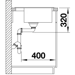 Kamenin sudoper Blanco DALAGO 45 s ekscentrikom / Antracit