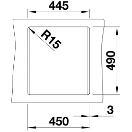 Kamenin sudoper Blanco DALAGO 45 s ekscentrikom / Antracit
