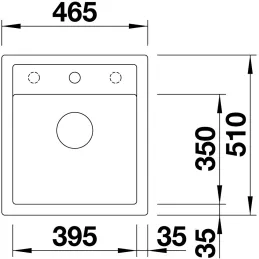 Kamenin sudoper Blanco DALAGO 45 s ekscentrikom / Antracit