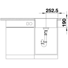 Kameninijski sudoper Blanco DALAGO 5 s ekscentrom / Siva stijena