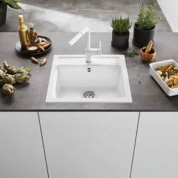 Kameninijski sudoper Blanco DALAGO 5 s ekscentrom / Siva stijena