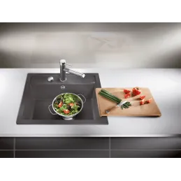 Kameninovski sudoper Blanco DALAGO 5 s ekscentrom / Siva vulkan