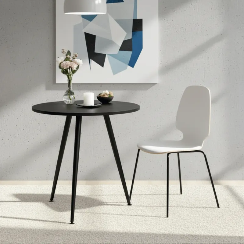 Nagibna stolna noga CUBIC / Crna mat