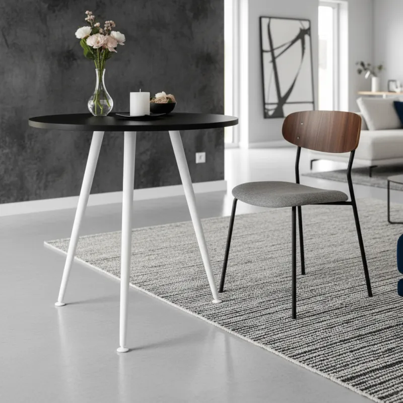 Nagibna stolna noga CUBIC / Bijela mat