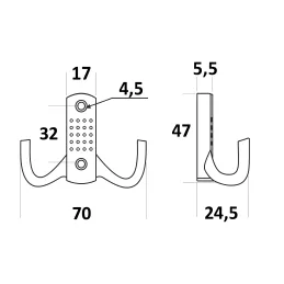 Namještajna kuka BRUNO Mini / Crna mat