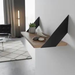 Set od 2 konzola za policu MALAGA / Crna mat