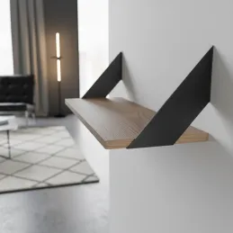 Set od 2 konzola za policu MALAGA / Crna mat