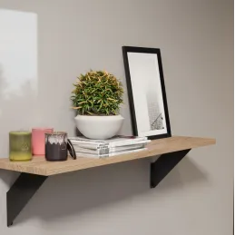 Set od 2 konzola za policu MALAGA / Crna mat