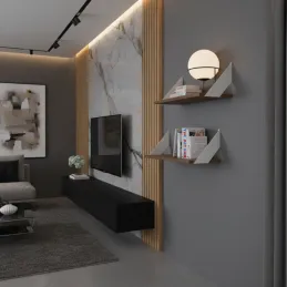 Set od 2 nosača za policu MALAGA / Mat bijela