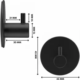 Samoljepljiva vješalica CLAUDIO / Crna mat