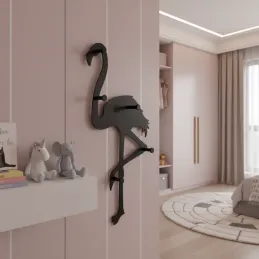 Vješalica za zid FLAMINGO / Crna mat