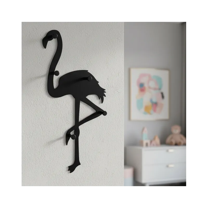 Vješalica za zid FLAMINGO / Crna mat