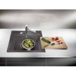 Kameninjski sudoper Blanco DALAGO 6 s ekscentrom / Crna