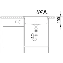 Kameninjski sudoper Blanco DALAGO 6 s ekscentrom / Siva stijena