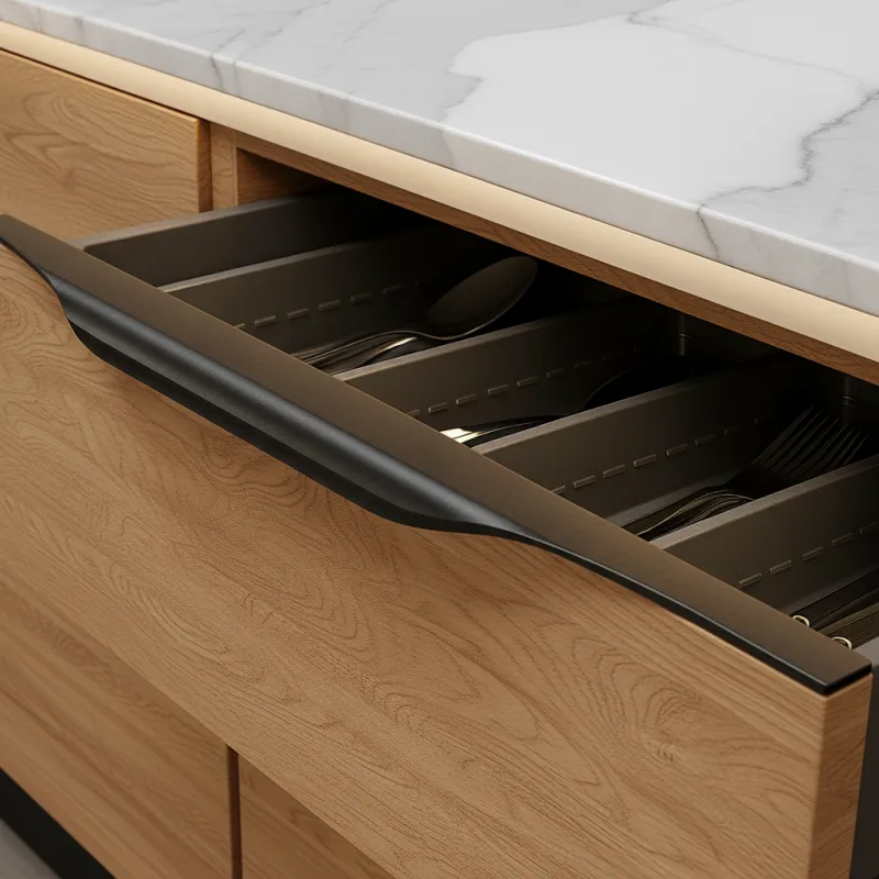 Ugradbena ručka LUTRA / Crna brušena