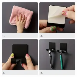 Samoljepljiva plastična vješalica za britvice / Crna