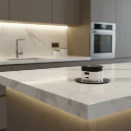 Izvlačna električna utičnica VENUX 1x USB A-C / Nehrđajući čelik