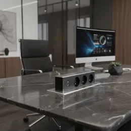 Izvlačna električna utičnica HOPBOX / Brušeni aluminij