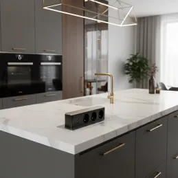 Izvlačna električna utičnica HOPBOX / Brušeni aluminij