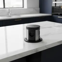 Izvlačiva električna utičnica MULTIBOX 4x 230V + 2x USB + 2x RJ45 / Crna