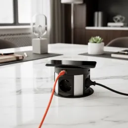 Izvlačiva električna utičnica MULTIBOX 4x 230V + 2x USB + 2x RJ45 / Crna