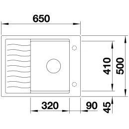 Kameninčki sudoper Blanco ELON 45 S s rešetkom / Crna