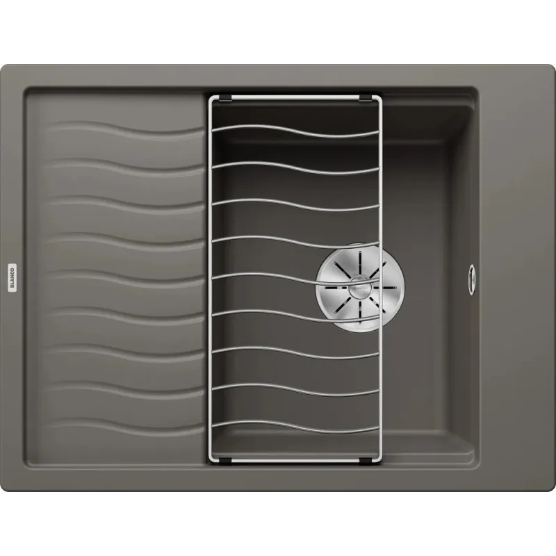 Kameninški sudoper Blanco ELON 45 S s rešetkom / Siva vulkan