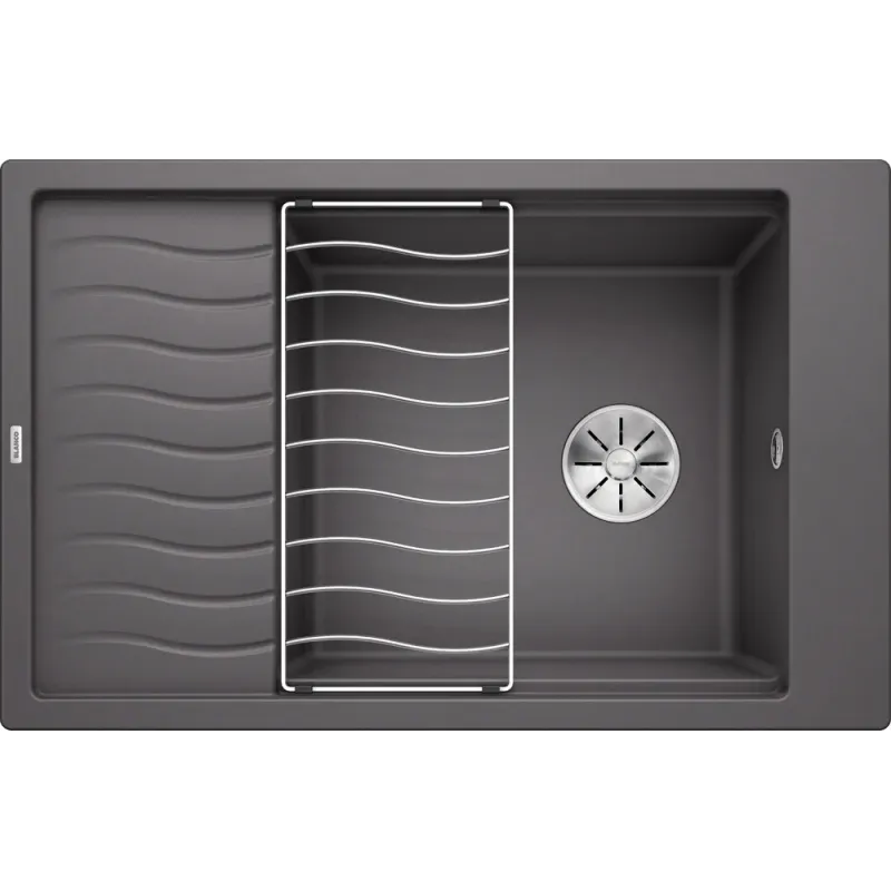 Kuhinjska sudopera od keramičkog kamena Blanco ELON XL 6 S s rešetkom / Siva stijena