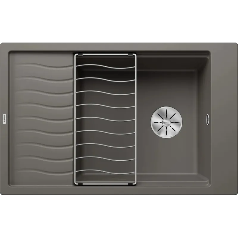 Kameninški sudoper Blanco ELON XL 6 S s rešetkom / Siva vulkan