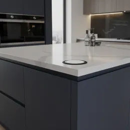 Izvlačna električna utičnica 3x230V + 2x USB punjenje / Aluminij