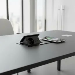 Električna izvlačna utičnica 1x230V + USB punjenje A-C / Crna mat