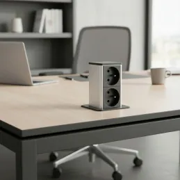 Izvlačna utičnica SQUARE UP FRENCH 2x230V / Crna mat